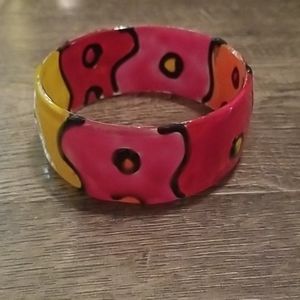 Handmade abstract bangle bracelet